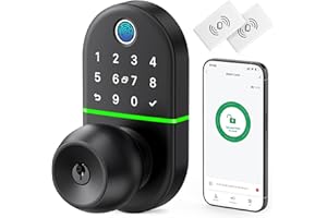 NICE DIGI Smart Keypads Door Lock with Knob - Keyless Entry Handle - Fingerprint Biometric Electronic Digital Code Door Lock with Deadlocking System