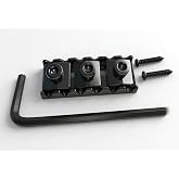 Floyd Rose 42mm Steel Guitar Locking Nut, Black, R3 String Lock for Double Locking Tremolo System Bridge, Electric Guitar Replacement with Mounting Screws and Wrench