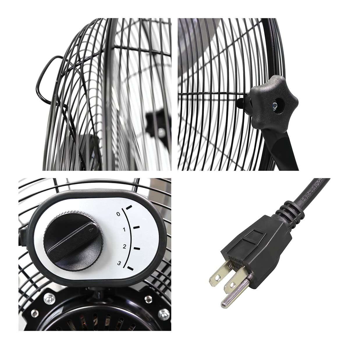 Maxx Air 20 Inch Fan, High Velocity Floor Fan with 2250 CFM, 3-Speed Metal Floor Fan for Indoor Use, Tilting Design, Efficient Air Circulation, Durable Construction for Home or Office