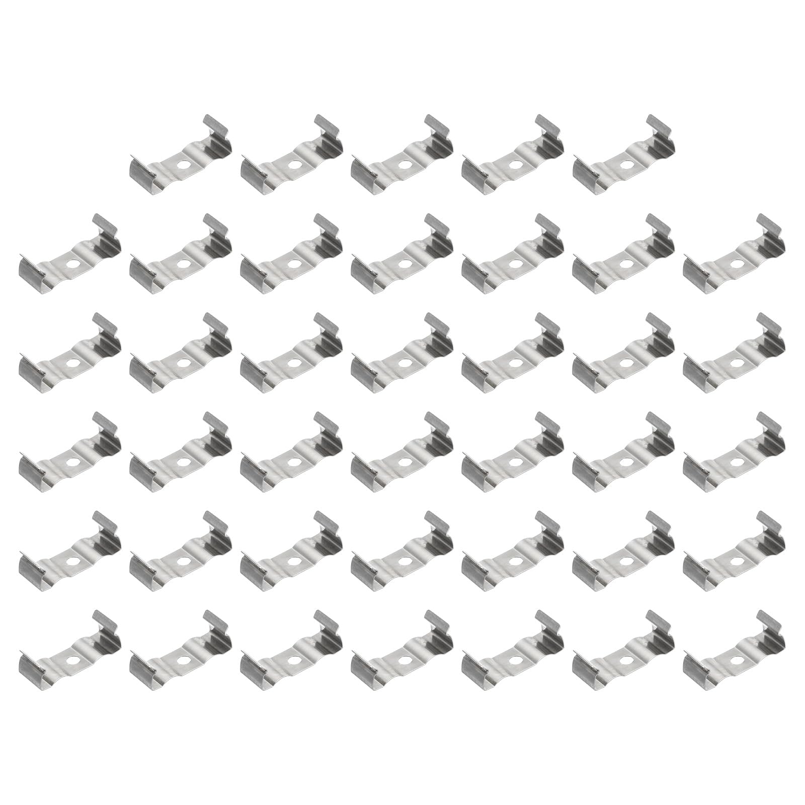 PATIKIL T8 Clips Bracket Hanger, 40pcs LED Fluorescent Integrated Tube Light Bulb Holder Bracket Clamp Light Fixture, Manganese Steel