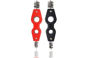 SWZHAI 2 Pack 4-in-1 Copper Pipe Cleaner, 1/2 in & 3/4 in Wire Brush Copper Pipe Brush, Inner & Outer Thread Cleaner Plumber Deburring Brushs Coppers Cleaning Brushs for Brazing, Plumbing, Soldering