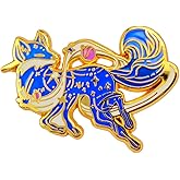 Leraverppy Enamel Pin,Cosmic Fox Lapel Pin,Mystery Space Fox Badge,Gift For Animal Lovers Space Enthusiast Teens Friend,Unique Fashion Brooch,Daily Wear Accessory,DIY Decor