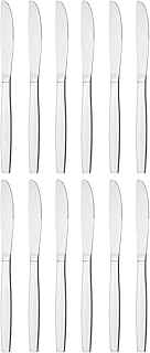 GRÄWE Tafelmesser aus Edelstahl, 12er Messer Set, Menümesser mit Wellenschliff, poliert, spülmaschinengeeignet - Serie Königstein