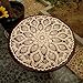 kilofly Handmade Crochet Cotton Lace Table Sofa Doily, Waterlily, Beige, 20 inch