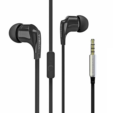 Vivanco Talk In-Ear Stereo Headset mit Mikrofon, Kopfhörer, Ohrhörer für Smartphone, Handy, MP3-Player, mit Fernbedienung und