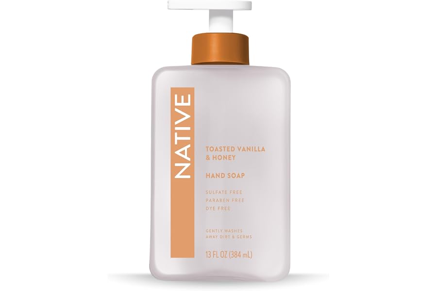 Native Liquid Hand Soap, Toasted Vanilla & Honey Scent, Non-Drying Formula for Soft, Smooth Hands, Made with Plant-Based Cleansers, Sulfate & Paraben Free, 13 oz Bottle product image