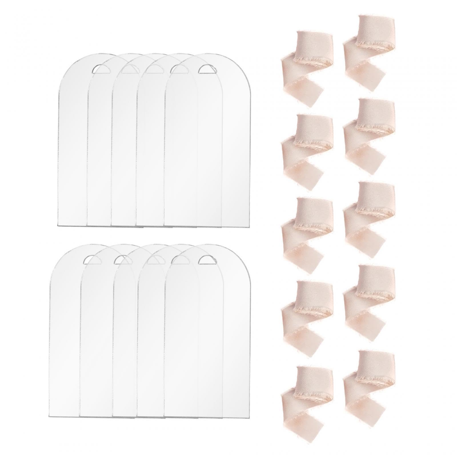 harayaa 10Pcs Acrylic Place Cards Table Number Cards with Hole Clear Guest Name Cards Seating Cards for Dinner DIY Table Setting