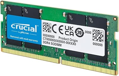 Crucial 32GB DDR4 RAM 3200MHz SODIMM CL22 Laptop Memory PC4-21300 CT32G4SFD832A