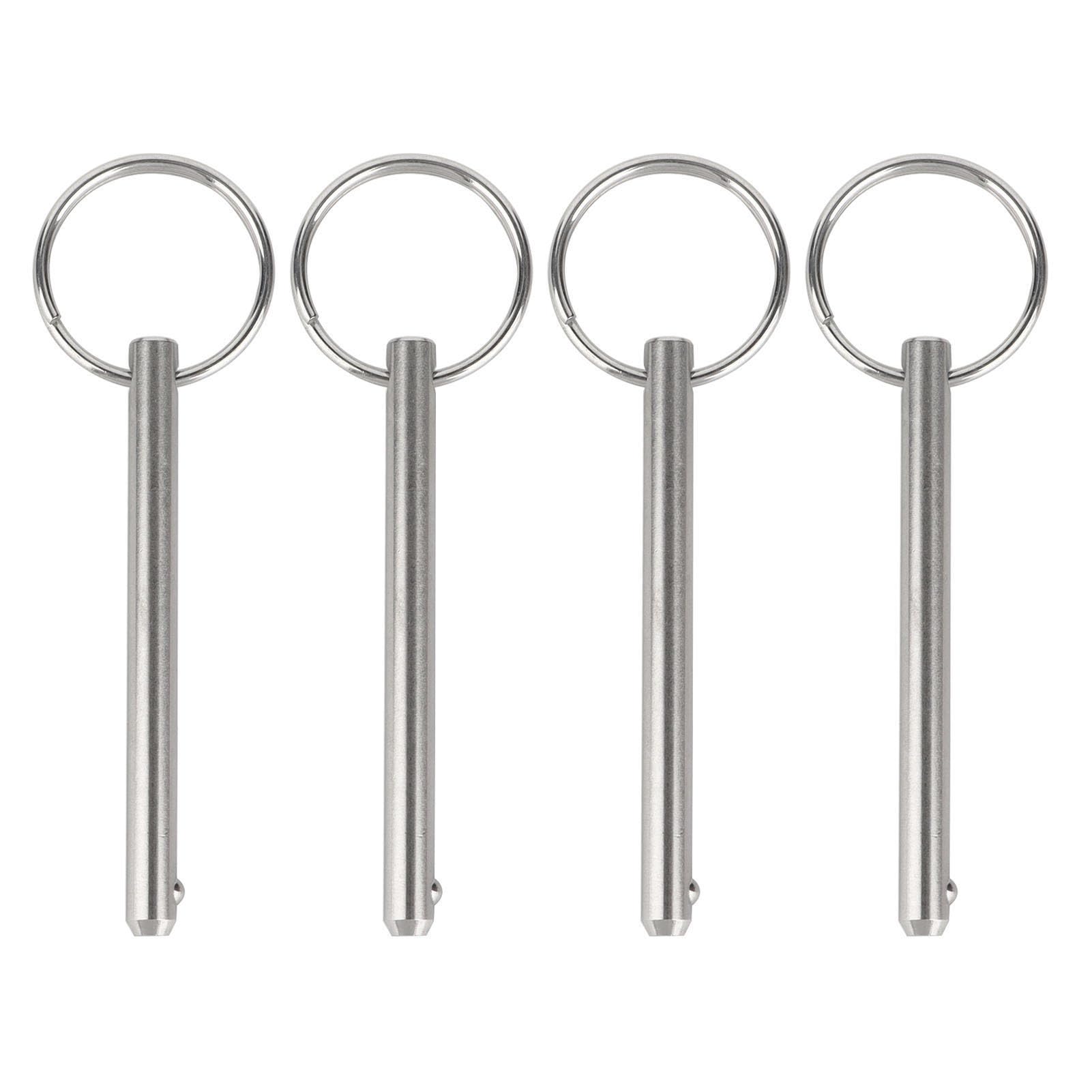 Grekywin Quick Release Pin 4Pcs Set - Diameter 6.3mm, Total Length 76mm, Bimini Top Pin, 316 Stainless Steel Marine Accessories for Boat Canopy