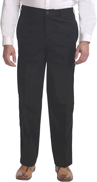 George Men's Half Elastic Waist Twill Dress Pants (32 x 30, Black Soot) at Amazon Menâs Clothing 