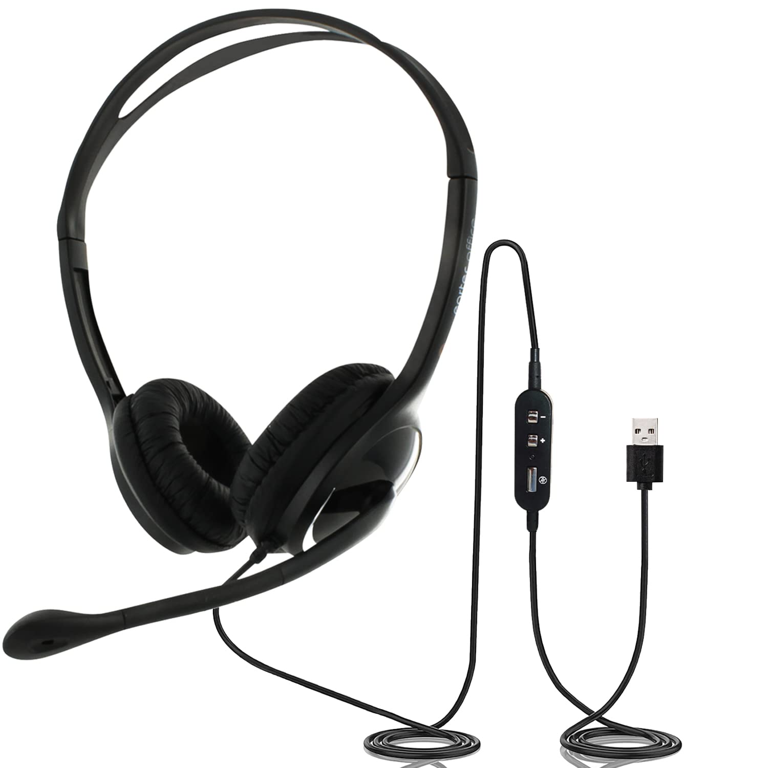 USB headset with Mic, compatible with MS Teams, SKYPE for Business and Zoom - Eartec Office 150D USB Double ear Headset