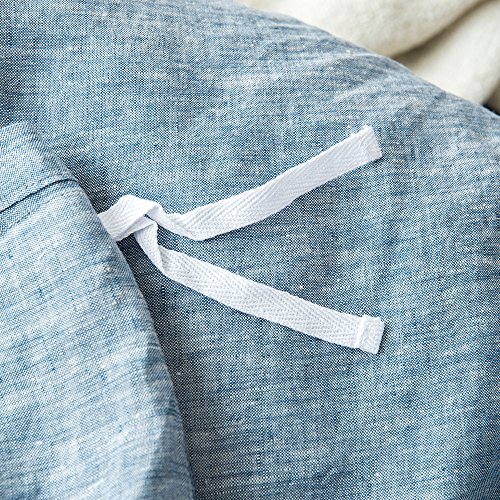Lausonhouse 100% Linen Duvet Cover Set - Full/Queen - Chambray Blue