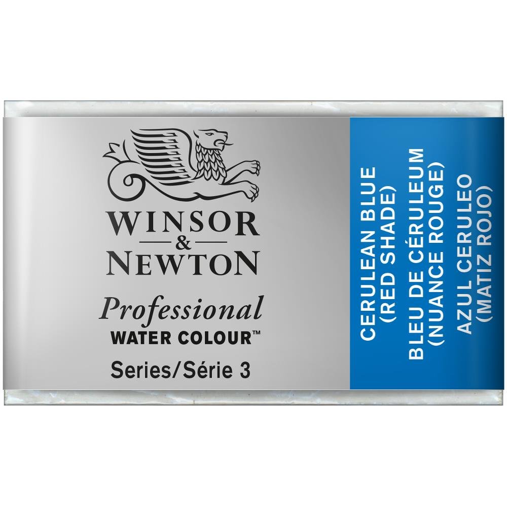 Winsor & Newton Professional Water Colour Paint Whole Pan, Cerulean Blue Red Shade