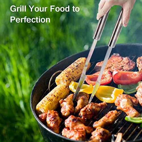 Z ZANMAX BBQ Tools Set, Stainless Steel Barbecue Accessories BBQ Tongs, Spatula, Fork, Skewers, Corn Holders,Brush, 18 Pcs 17'' Kitchen Utensil Grilling Tool Set (Aluminum Case) - Thumbnail 3