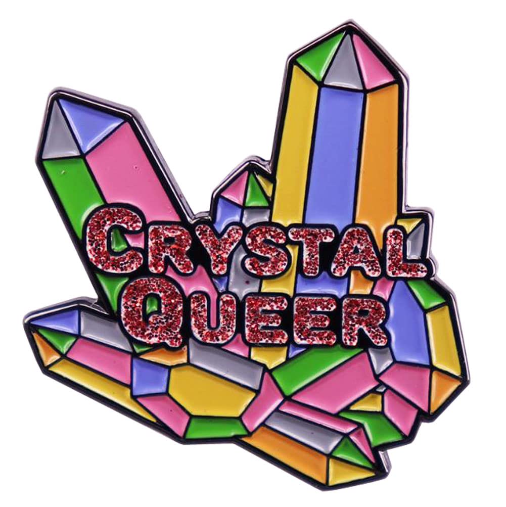 Crystal Queer Enamel Pin Brooch LGBT rainbow badge lovely Flash Pin Fashion Colorful Lapel Pin Women Gift Art Accessories
