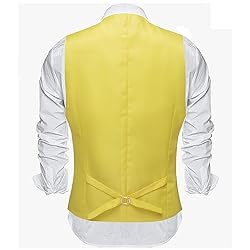 Barry.Wang Mens Yellow Vest Formal/Leisure V-neck