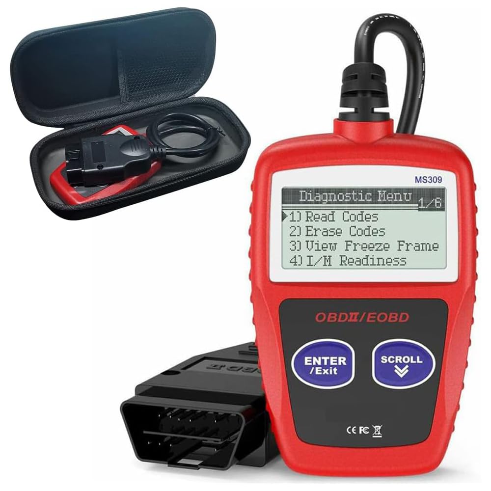 Photo 1 of CAN OBD2 Scanner MS309 Automotive Scanner Engine Diagnostic Tool EOBD Car Check Engine Code Reader Auto CAN Diagnostic Scan Tool Multi-languages for All OBD II Protocol Vehicles (Red)
