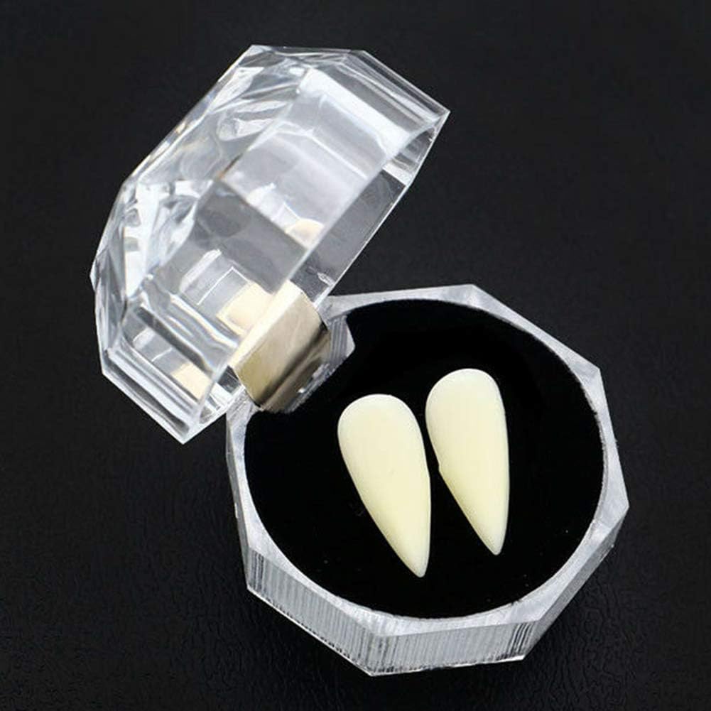Halloween Vampire Costumes, Halloween Vampire Resin Fake Fangs Teeth Caps Party Fancy Dress Costume Prop 17mm