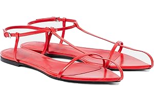 VorisVina Black Flat Sandals for Women Adjustable Metallic Buckle Ankle Strap Slide Sandals Comfortable Pointed Open Toe Slip on Sandal