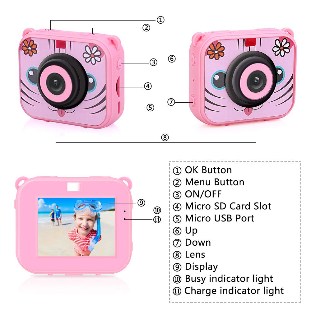 Macchina Fotografica Stampante Kids Euakee Fotocamera Bambini 1080P - Con Stampa Istantanea E Scheda 32GB Viola Polaroid Bambini