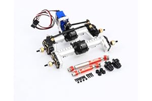 RCAWD Full Metal Front Rear Differential Locker Portal Axles Assemblies for Traxxas TRX-4M 1/18 4WD Hops Up Upgrade Parts(Silver)