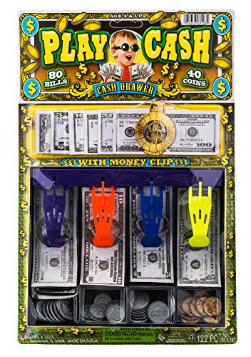 2CHILL Fake Money Drawer Set Cash Register Learn with Realistic Dollars | Item #3123-1 - Thumbnail 4