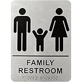 Family Bathroom Signs, Restroom Sign for business by Blinksigns, ADA Compliant, Wheelchair Accessible, Raised Icons, Grade 2 