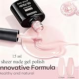 Kanorine Sheer Light Pink Gel Nail Polish 15ML Jelly Milky Pink White Peach view 5