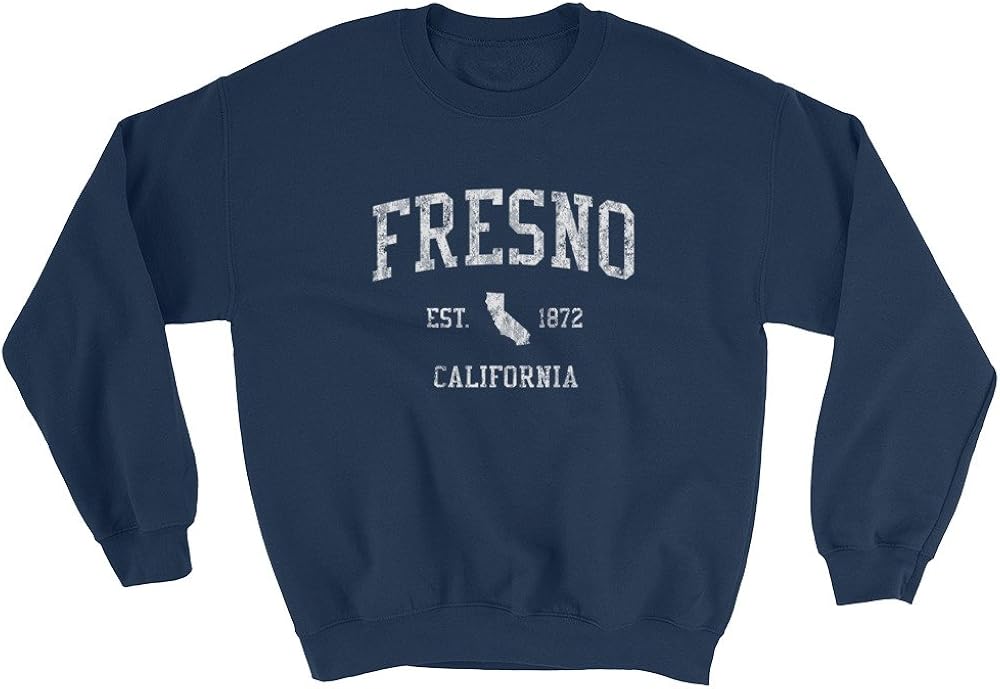 Fresno California CA Sweatshirt Vintage Sports Design Adult (Unisex