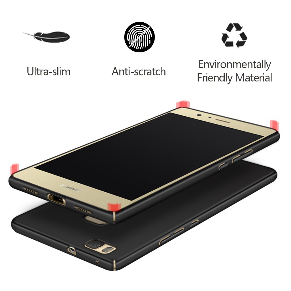 Hülle für Huawei P9 Lite, Senisttech Huawei P9 Lite Ultra Slim Schutzhülle ,Anti-Scratch Shockproof und Schutz vor Fingerabdruck, Staub Handyhülle Case für Huawei P9 Lite (Schwarz)