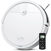 ILIFE V2 Robot Vacuum Cleaner, Tangle-Free Suction, White | 120 Mins Runtime, Remote Control, Schedule, Slim, Self-Charging Robotic Vacuum Cleaner, Ideal for Pet Hair and Hard Floors