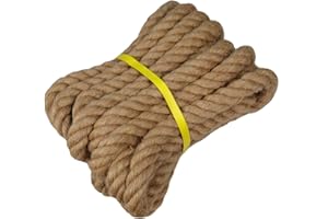 YUZENET Twisted Manila Jute Rope (1 Inch x 10 Feet) Natural Thick Hemp Rope for Crafts, Nautical, Railings, Hammock, Decorating