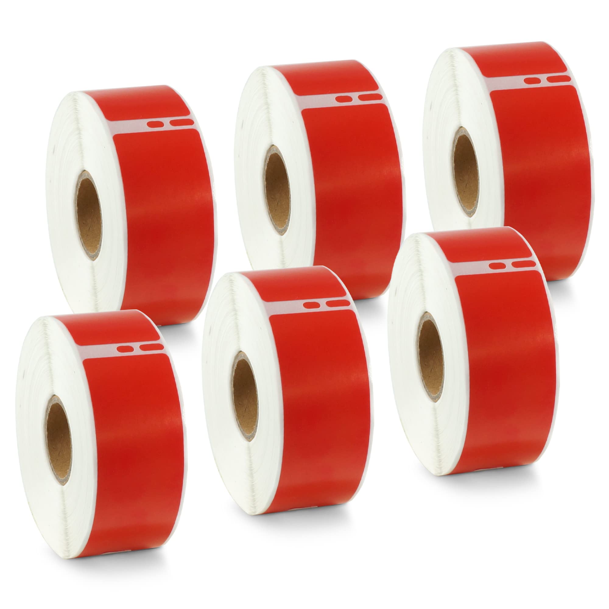 BETCKEY - 6 Rolls Red Standard Address Labels Compatible with DYMO 99010(S0722370), 28mm x 89mm, 2100 Colored Labels Compatible with DYMO LabelWriter 450, 4XL, NOT Fit 550 or 5XL