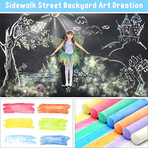Jumbo Sidewalk Chalks for Kids, Maxzola inc. 61 Pcs Washable Non-Toxic Chalk for toddlers, Outdoor, Street, Chalkboard Bulk Chalk Play Art Set