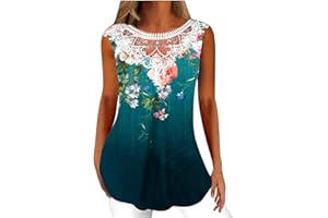 LEODYE Womens Tank Tops Dressy Casual Loose Fit V Neck Tank Tops Boho Floral Print Shirt Summer Sleeveless Tank Tops Vest