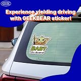 GEEKBEAR Baby on Board Car Sticker Reflective Weather-Resistant Cute Alien Boy view 2