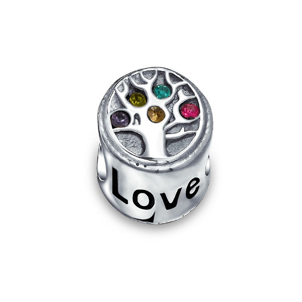 Charms Silver Love Family Tree Sterling Bead For Snake Chain Charm Bracelets EvesCity TM