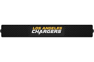 FANMATS 20514 Los Angeles Chargers Drink Bar Mat - 3.25in. x 24in. - Durable Dish Drying Mat, Easy Clean, Counter Mat