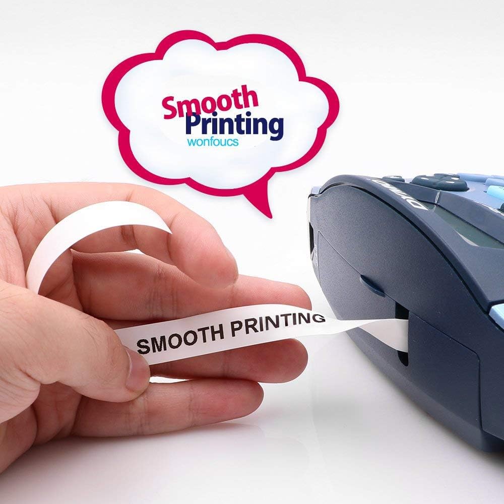 Wonfoucs Compatible Label Tape Replacement for DYMO LetraTag Labeling Refills Self-Adhesive Paper Tape for DYMO LetraTag Label Makers, Black Print on White, 1/2 Inch x 13 feet, 12mm x 4m, 3 Pack: Office Products