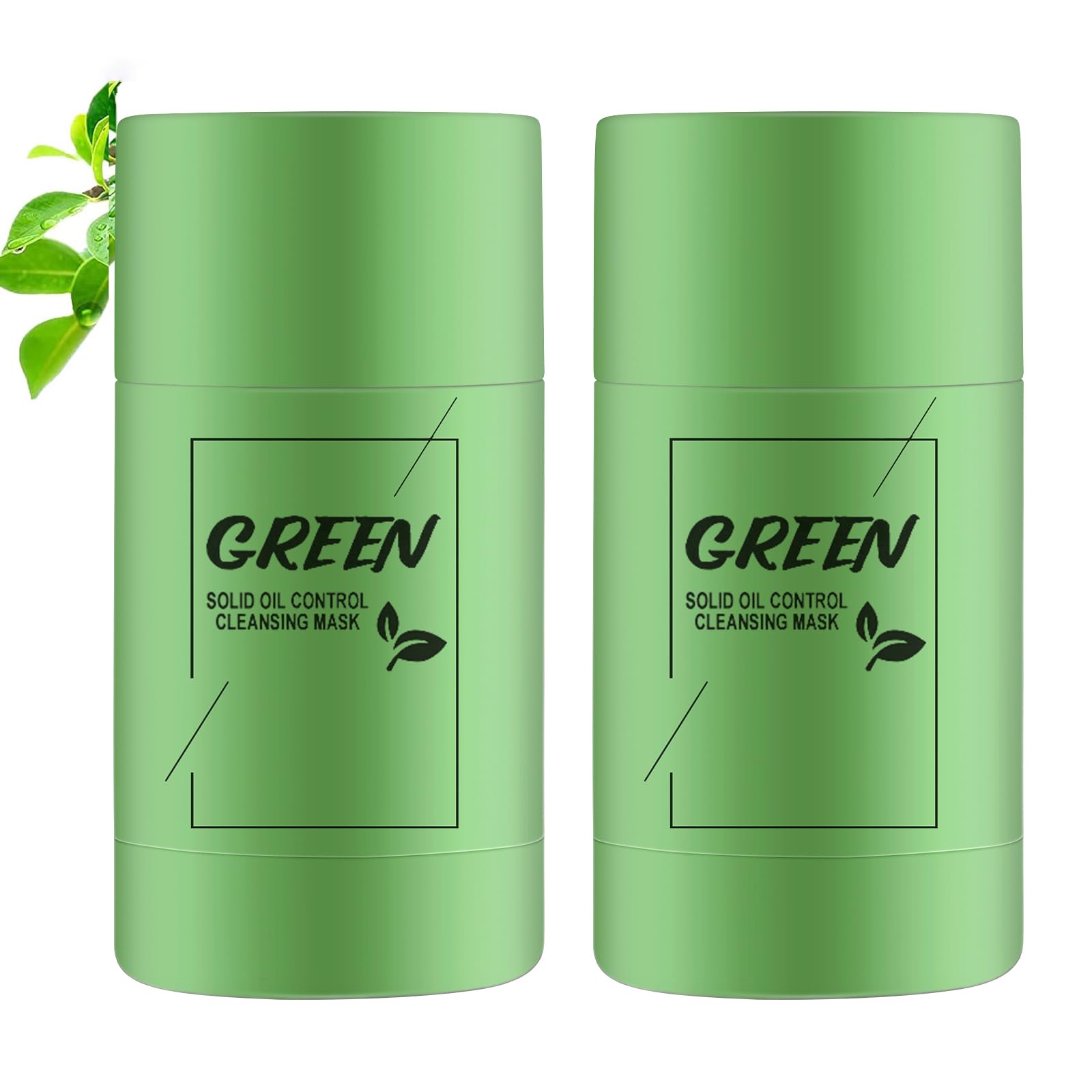 2PCS Green Tea Cleaning Mask,Blackhead Peel Off Mask Purifying Clay Stick Facial Mask,Face Moisturizes Oil Control,Deep Clean Pore,Improves Skin for Women Men All Skin Types