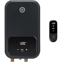 GE APPLIANCES Tankless Water Heater | Electric with Digital Temperature  Control Compact Design Easily Installs at Point of Use 8000 Watts 1.7  Gallons per Minute, Diamond Gray (GE08SNHPDG) - Amazon.com
