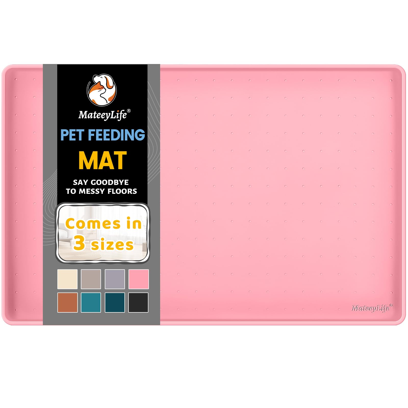 Photo 1 of MateeyLife Silicone Cat & Dog Food Mat for Floors Waterproof, Anti-Slip Dog Bowl Mats for Food and Water, Pet Feeding Mats with Lip to Prevent Spills, Pet Placemat for Messy Drinkers to Protect Floors