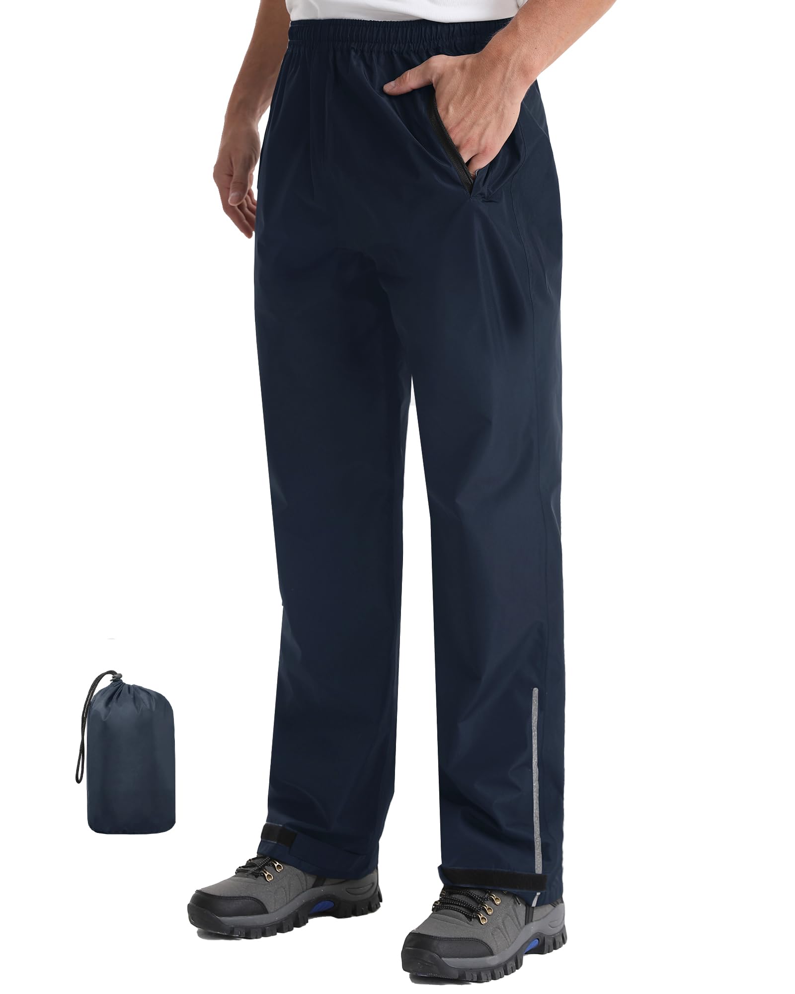 iCreek Men's Packable Rain Pants Waterproof