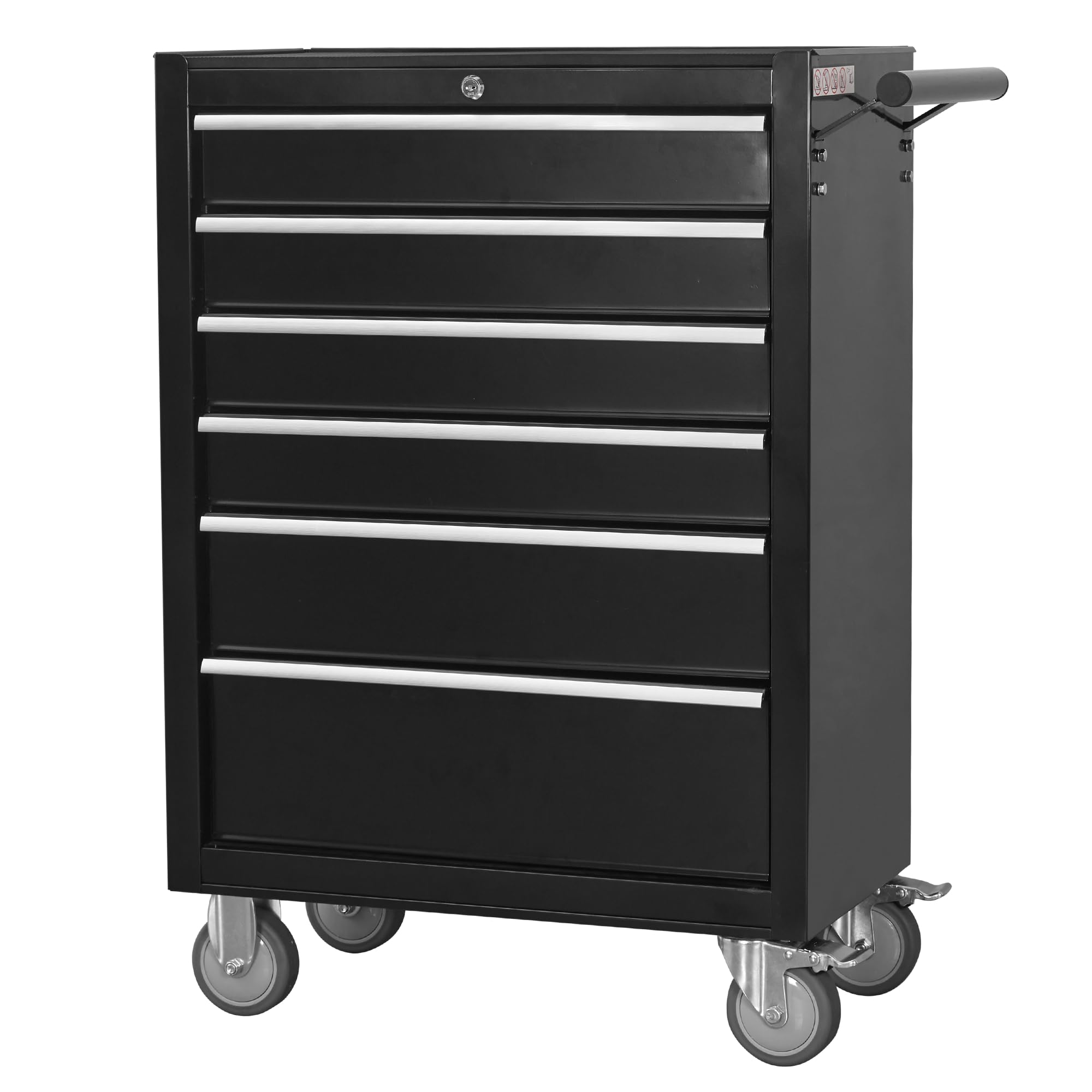 Photo 1 of ** SIMILAR** 
QSOSTNS 6-Drawer Rolling Tool Chest Cabinet, Large Capacity Metal Tool Box with Wheels and Keyed Locking, Roll Around Storage Organizer Tool Cart for Garage, Warehouse, Work Shop (Black)