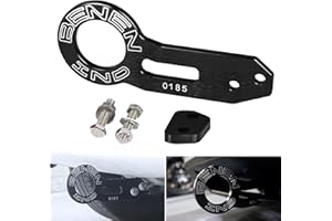 Heart Horse Rear Tow Towing Hook for Universal Car, JDM Bumper Quick Release Auto Trailer Ring Aluminum Alloy, Improved Wiredrawing Anodizing (Black)