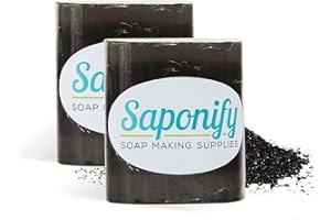 SAPONIFY SOAP MAKING SUPPLIES Saponify - 2Lb Charcoal Melt and Pour Soap Base, Pure Skin-Cleansing Activated Charcoal Soap Base, Easy to Use Glycerin Soap Base for Soap Making