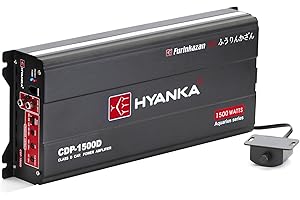 H YANKA HYANKA CDP-1500D 1-Channel Class D Car Audio Subwoofer Amplifier with Bass Boost - 1500W RMS High Output, 1/2/4 Ohm Stable, Low（RCA） Level Inputs, MOSFET Power Supply Monoblock Car Amp with Remote