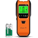 Stud Finder Wall Scanner, 5 in 1 Multifunction Stud Locator with Smart Sensor, HD LCD Display and Audio Alarm for The Center &amp; Edge of Metal, Studs, AC Wire, and Pipe Detection (Tropical Orange)