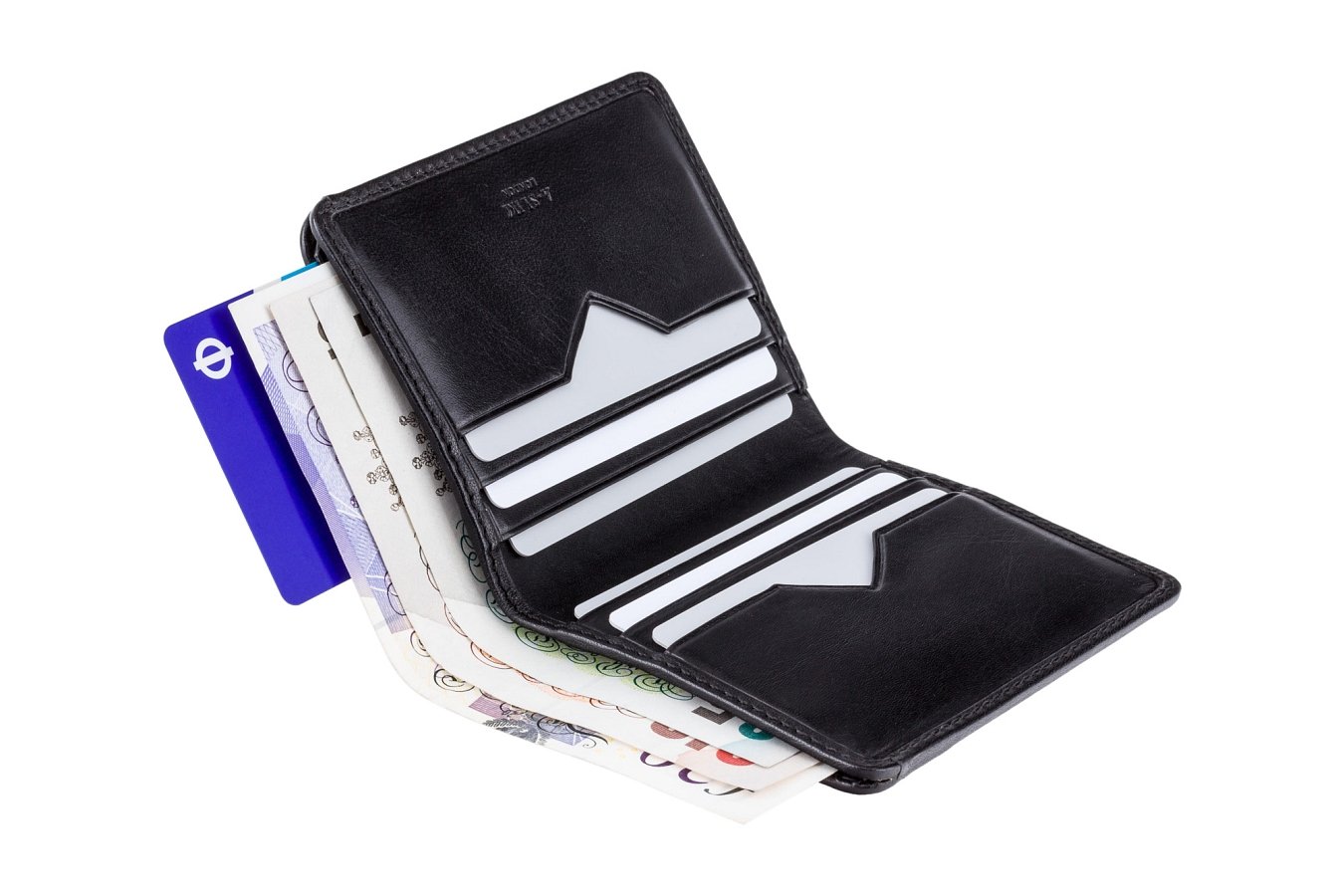 A-SLIM Chikara Smart RFID Wallet for Men – Slim Leather Card Holder with Scannable Back Slot for Payments – Holds 9 Cards & Cash