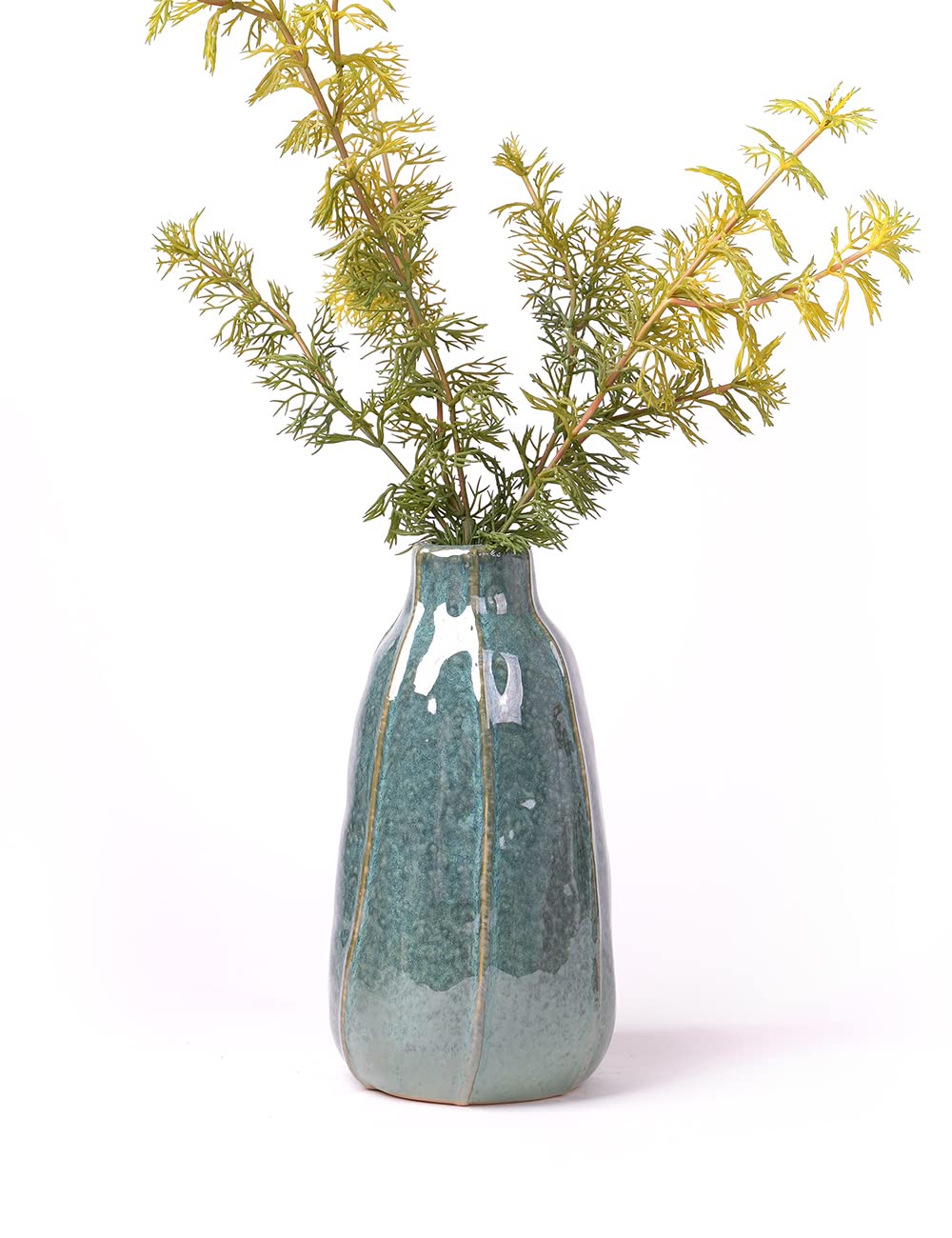 HAUCOZE Ceramic Flower Vase Modern Decor Sculpture Arts Flower Figurine Gifts Home Ornament Statue Table Centerpiece Crafts 21cm